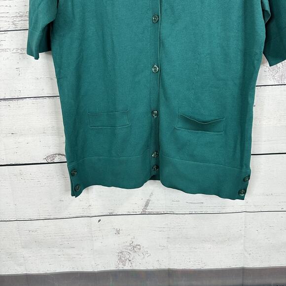 Pendleton Sweater Womens Large Blue Green Silk Blend Button Career Cardigan Knit - Picture 3 of 13